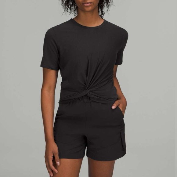 lululemon athletica Tops - Lululemon Crescent T Shirt Pima Cotton Black Short Sleeve Casual Athleisure 8
